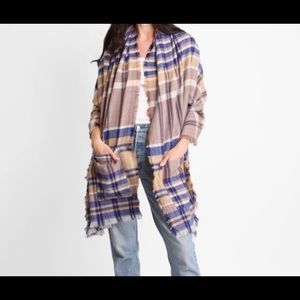 Fall Scarf - Knit Ruana with Fringe Tassels - BRAND NEW